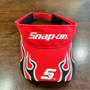 Snap-on Red Visor with Flame Design